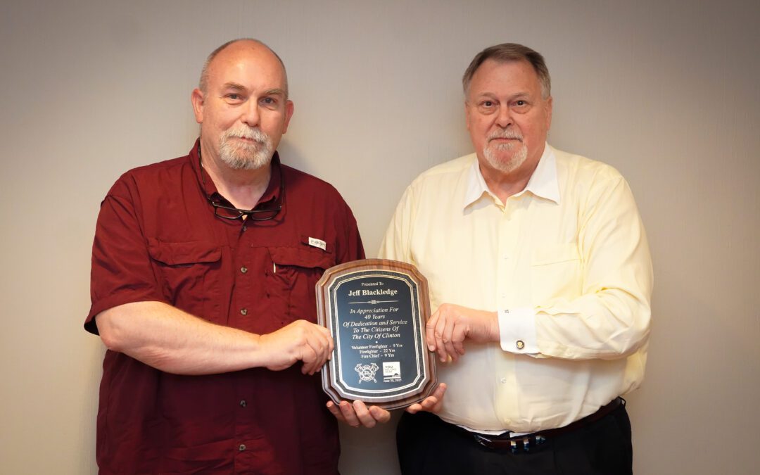 Retired Fire Chief Jeff Blackledge Recognized for 40 Years of Service